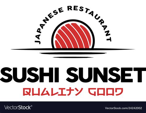 Sushi restaurant logo design Royalty Free Vector Image