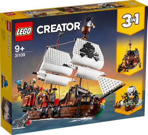 31109 LEGO Creator Pirate Ship 3-in-1 Boat Island Set 1264 Pieces Age 9 ...