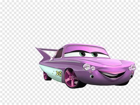 Pink Disney Pixar Cars illustration, Flo Lightning McQueen Mater Cars ...