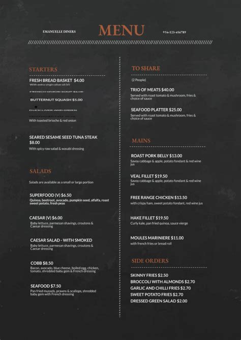 32 Free Simple Menu Templates For Restaurants, Cafes, And Parties