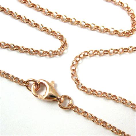 Rose Gold Chain Necklace Rolo Chain Necklace-Rose Gold Plated