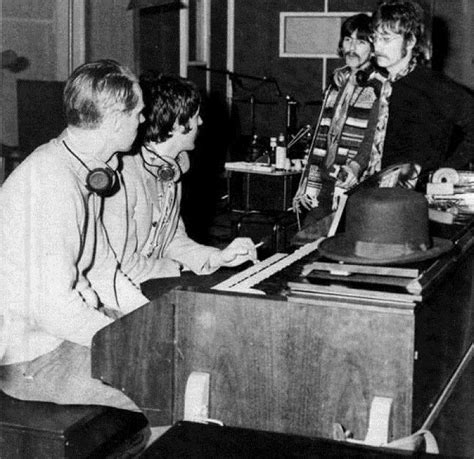 George Martin, Paul McCartney, George Harrison and John Lennon during ...