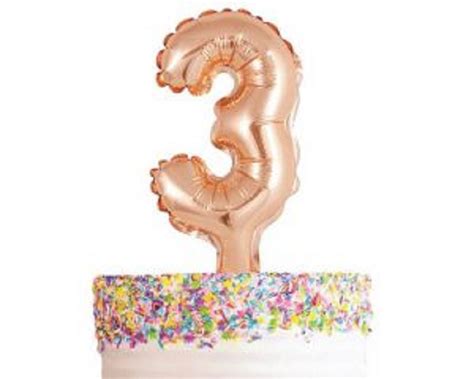 Rose gold number balloon cake topper 3 - Kiwicakes