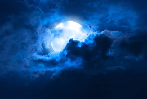 Free download | HD wallpaper: blue moon with clouds, Full moon, HD, 4K | Wallpaper Flare