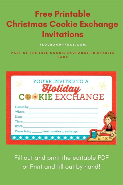 Free Printable Cookie Exchange Invitations - Flour On My Face