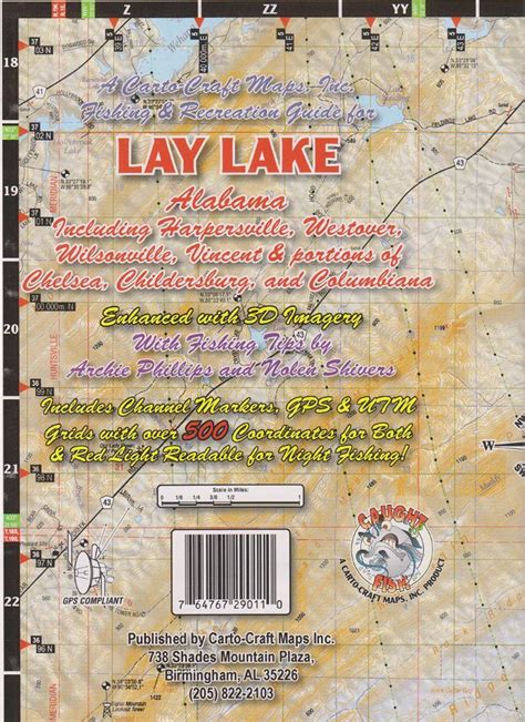 Lay Lake, Alabama Paper Map (Carto-Craft) | Lakes Online Store