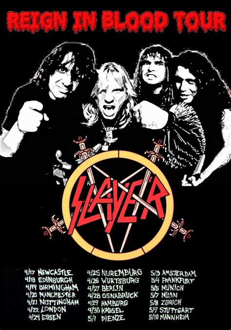 Slayer vintage poster Reign In Blood Tour | Etsy