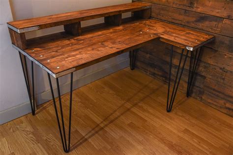 Industrial corner desk HARRINGTON | L shaped wood desk, Home desk, Diy corner desk