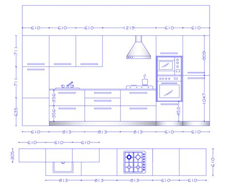 Plan and elevation of kitchen interior 2d view autocad file – Artofit