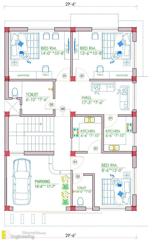 Incredible 2D House Plans For Various Regions | House plans, The ...