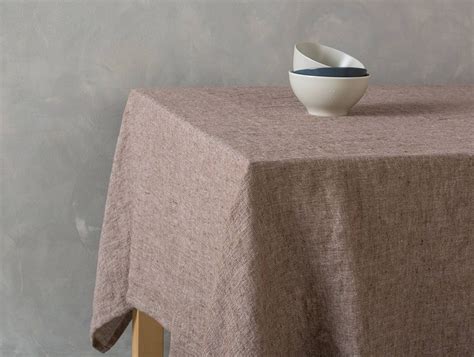 Linen tablecloth-Linen table cloth in Mocha Brown -Table linens ...