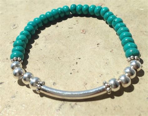 Turquoise and Silver Stackable Bracelets by HandmadeByLilianaa