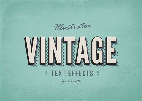 Free Vintage Illustrator Text Effects (Ai)