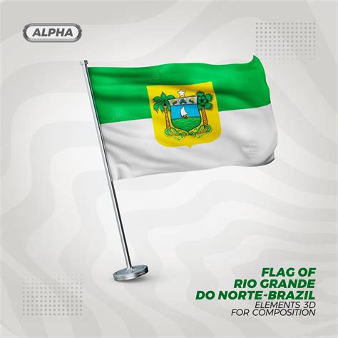 Premium PSD | Rio grande do norte realistic 3d textured flag