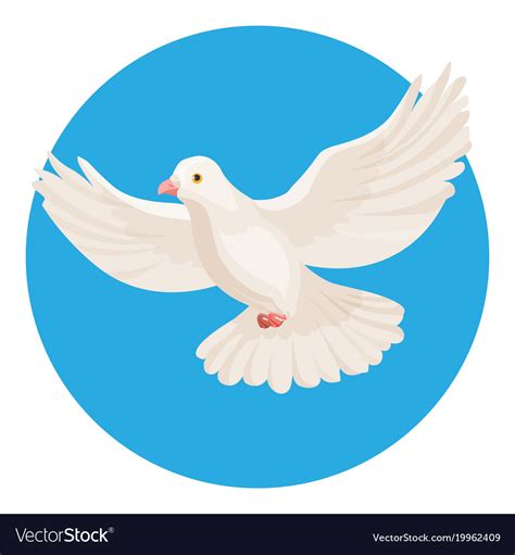 Dove of white color symbol of peace isolated Vector Image