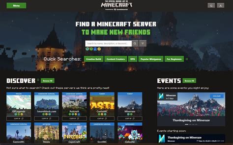 List of all official Minecraft servers