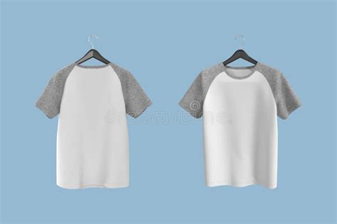 Short-sleeve Raglan T-shirt Mockup, 3d Illustration Stock Illustration - Illustration of fashion ...