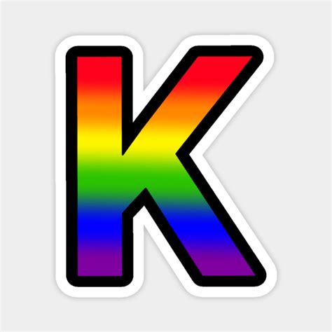 Rainbow Letter K - Rainbow - Magnet | TeePublic