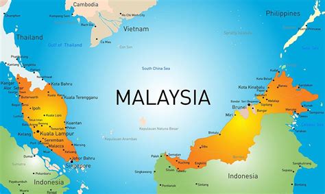 Vector map of Malaysia country | Map vector, Map, Malaysia