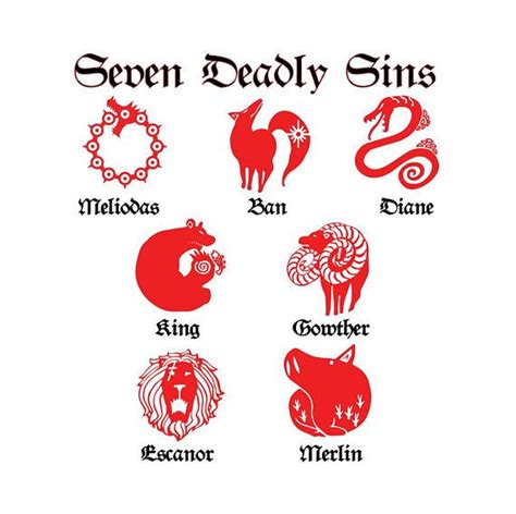 Seven Deadly Sins Decals: Meliodas Wrath, Diane Envy, Ban Greed, King Sloth, Gow… (With images ...