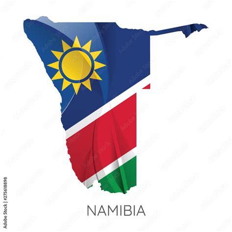 Map Of Namibia With Flag, Vector Illustration Stock Vector | Adobe Stock