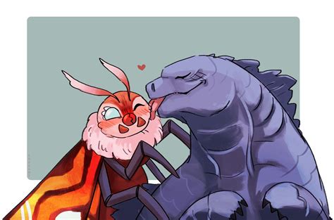 Can you make one where they kiss please Kiss Lick attack ♥˶⚈Ɛ⚈˵ | Godzilla comics, Kaiju ...