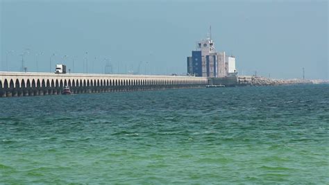 The Pier In Progreso, Mexico On The Yucatan Peninsula. This Pier, Measuring About 4 Miles, Is ...