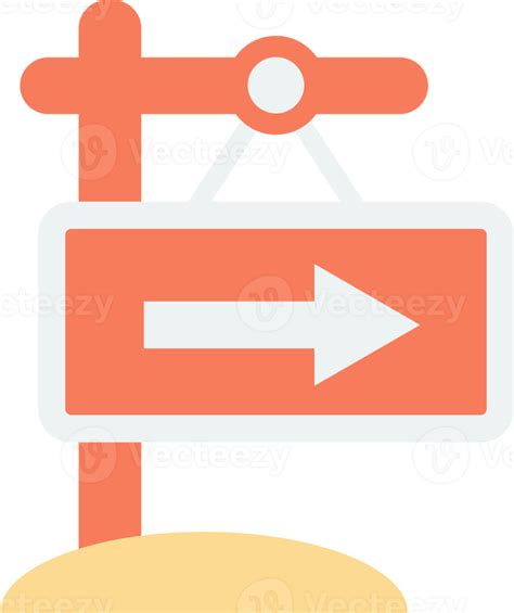 right turn sign illustration in minimal style 14966424 PNG