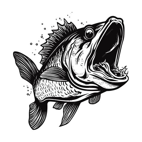 Premium Vector | Bass fish logo silhouette vector illustration isolated ...