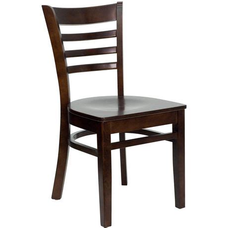 HERCULES Series Ladder Back Walnut Wood Restaurant Chair | Walmart Canada