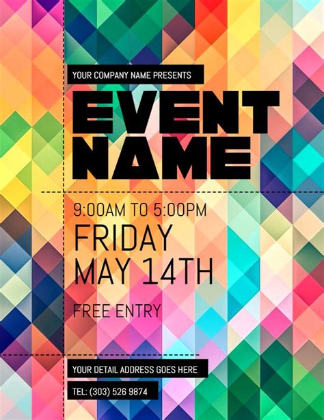 Colorful event flyer design template. Template Flyer, Event Poster Template, Free Psd Flyer ...