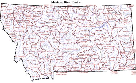 MAP OF MONTANA RIVERS - TravelsFinders.Com