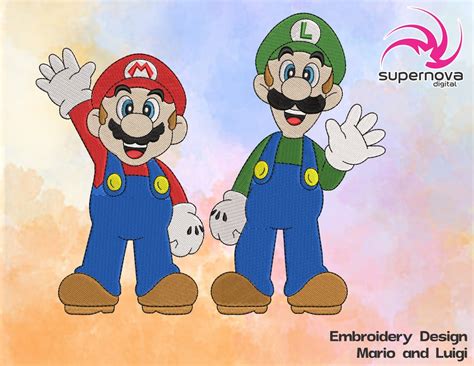 Mario and Luigi Embroidery Design Machine. Automatic Embroidery Design ...