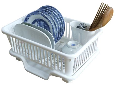 Plastic Dish Rack with Drain Board and Utensil Cup - Quickway Imports Inc