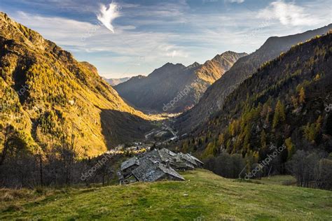 Alpine valley at sunset Stock Photo by ©fbxx 57309987