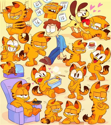 Garfield | Cartoon character design, Cartoon art styles, Cute doodle art