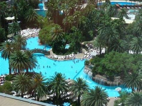 View from Hotel Room Las Vegas Summer Pool Party at Mirage Stock Image ...