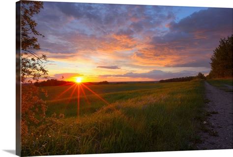 Sunset On The Rolling Hills Of The Prairies Of Alberta, Canada Wall Art ...