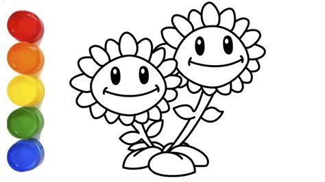 Plants Vs Zombies Sunflower Coloring Pages