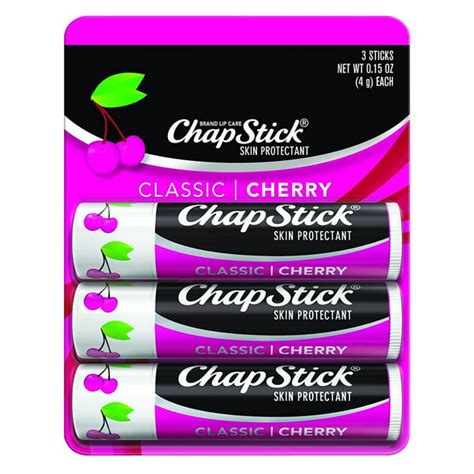 ChapStick Classic (1 Blister Pack of 3 Sticks, Cherry Flavor) Skin ...