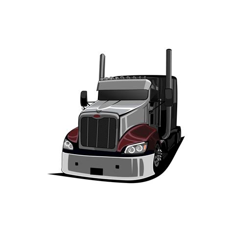 head semi truck vector side view 3559538 Vector Art at Vecteezy