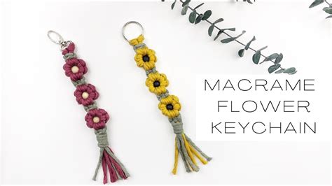 DIY: Macrame Flower Keychain | DIY MACRAME KEYCHAIN (step by step) - YouTube