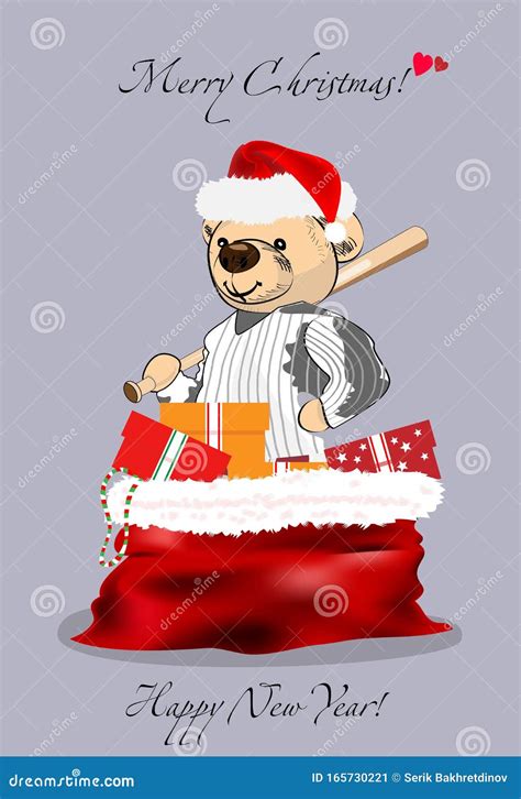 Cute Teddy Bear with Christmas Gifts. for Design Cards Stock Vector - Illustration of cute ...