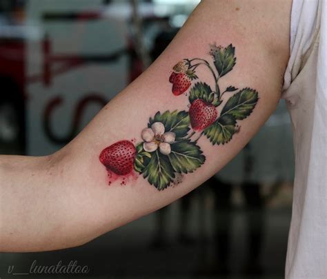 Share more than 67 strawberry flower tattoo best - in.cdgdbentre