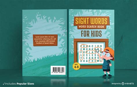 Children Word Search Puzzle Book Cover Design Vector Download