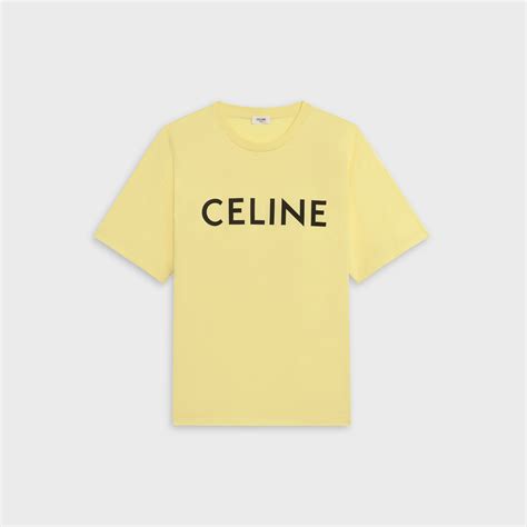 CELINE LOOSE T-SHIRT IN COTTON - Yellow / Black - 2X681501F.11LK | CELINE