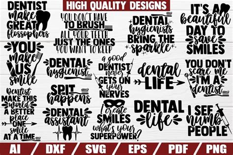 Dentist Bundle SVG - 15 designs - dental sayings - quotes