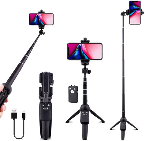 Selfie Stick Tripod Bluetooth, 40 Inch Extendable Phone Tripod Monopod with Wireless Remote ...