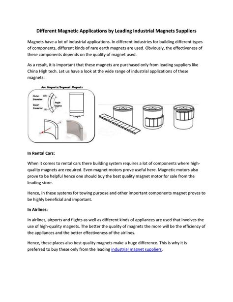 Different Magnetic Applications by Leading Industrial Magnets Suppliers ...