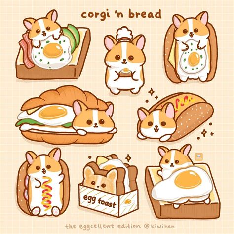 Cute Cartoon Animals With Bread - Animals World